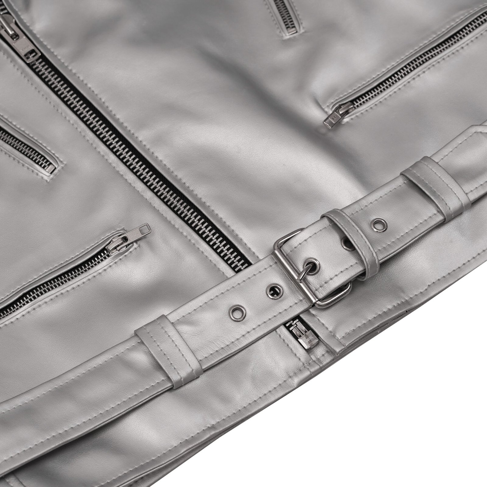 BSM4666 Iron Phantom Men’s Faux Leather Motorcycle Jacket - Image 7