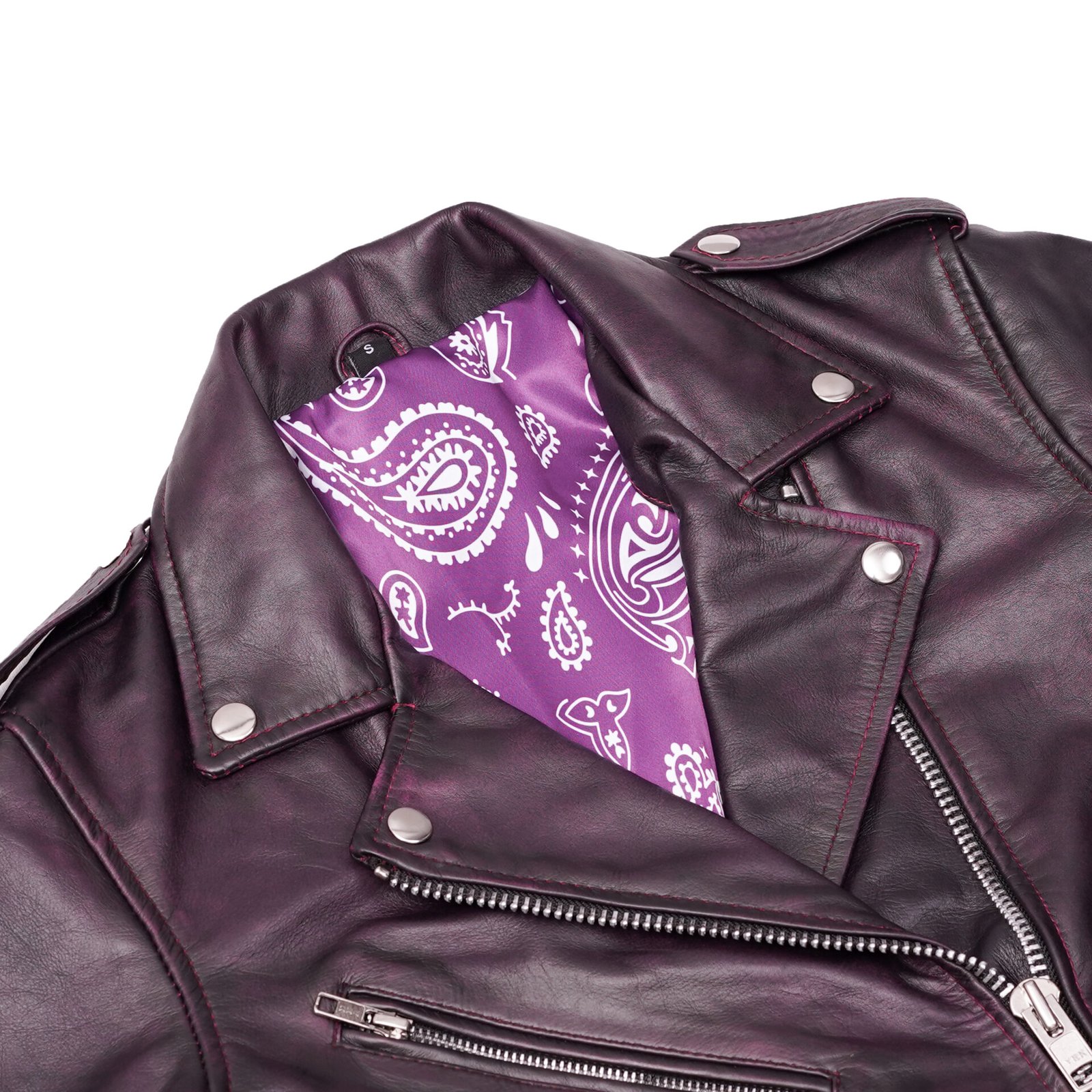 BSM4667 Violet Vixen Women’s Leather Motorcycle Jacket - Image 7