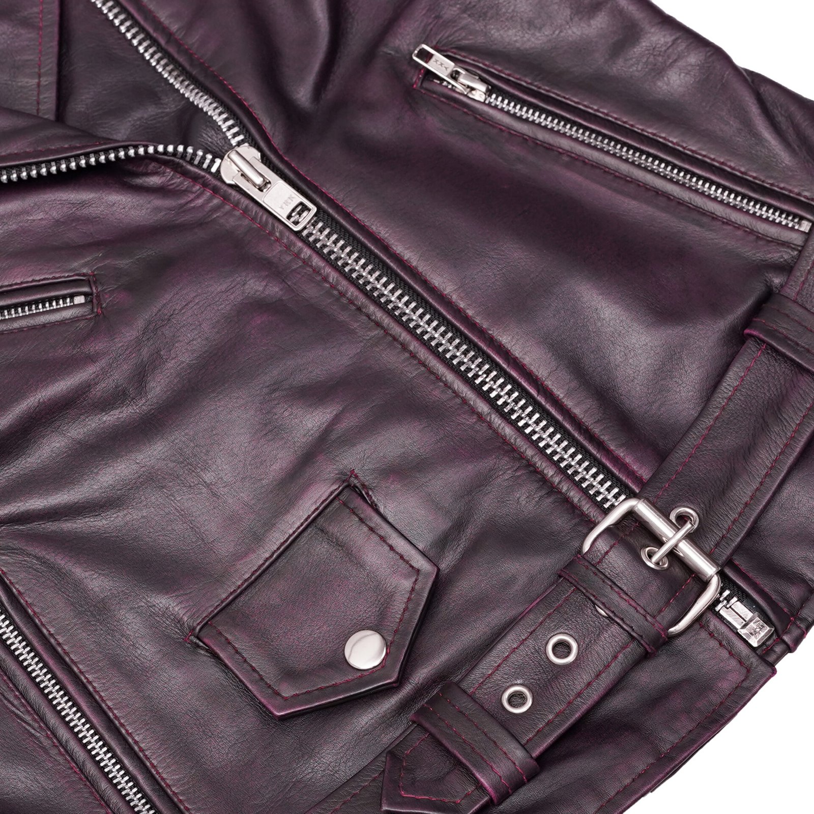 BSM4667 Violet Vixen Women’s Leather Motorcycle Jacket - Image 8