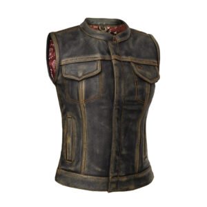 BSM4672 Galaxy Grifter Women’s Leather Vest
