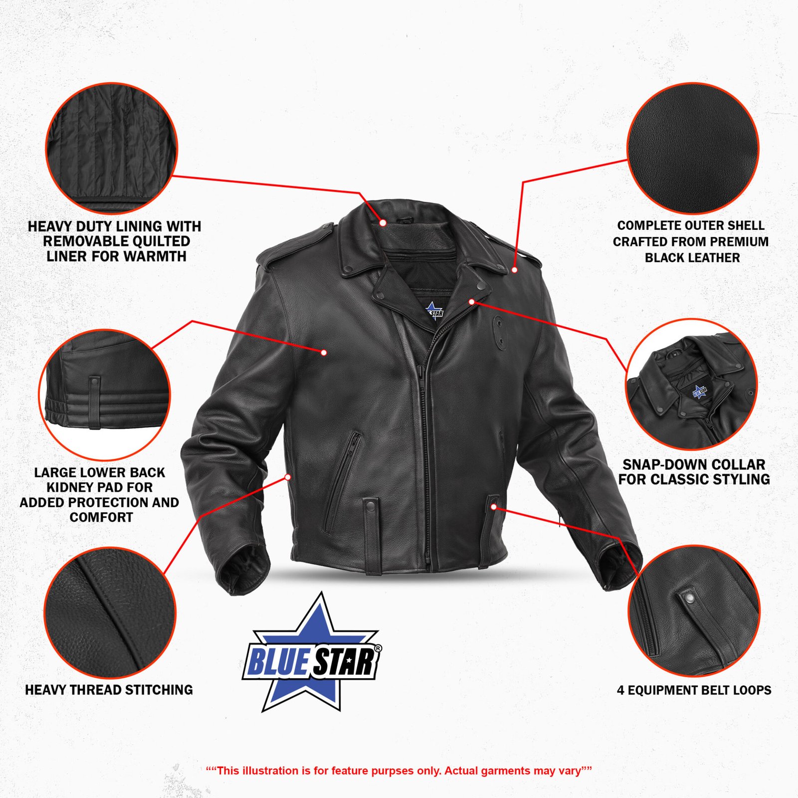 BSM4660 Rogue Rider Men’s Leather Motorcycle Jacket - Image 3
