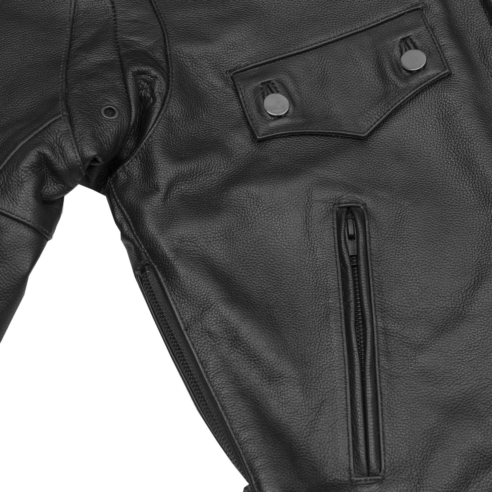 BSM4649 Black Raider Men’s Leather Motorcycle Jacket - Image 8