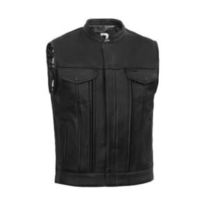 BSM4678 NightSentinel - Men’s Leather Motorcycle Vest