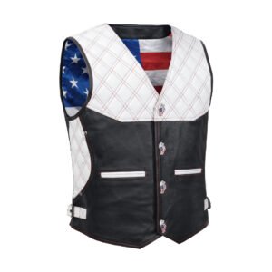 BSM5016 Star-Dusted Men's Leather Vest