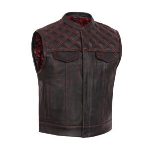 BSM5031 Stonewolf Men's Motorcycle Leather Vest