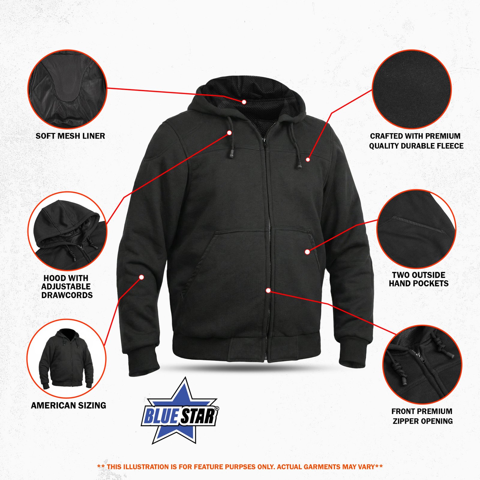 BSM5039 Blackwave - Men’s Motorcycle Riding Hoodie - Image 3