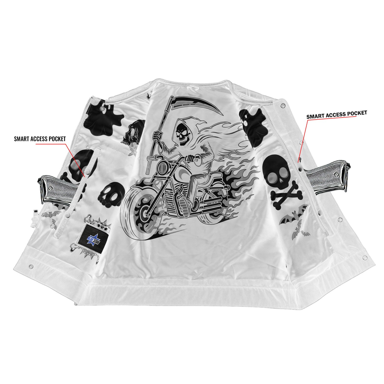 BSM5049 Nocturne Men’s Leather Motorcycle Vest - Image 4