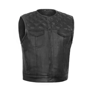 Clubhouse Men's Low Cut Motorcycle Leather Vest