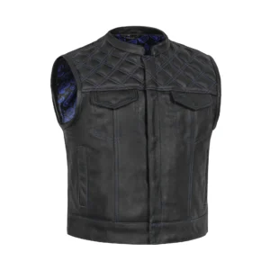 BSM00126 Cobalt Men’s Lowcut Motorcycle Leather Vest