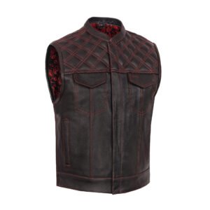 BSM5060 Firedust Men's Motorcycle Leather Vest