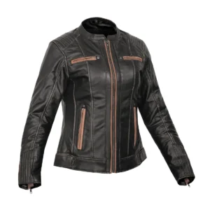Maison Veyra Women’s Leather Motorcycle Jacket