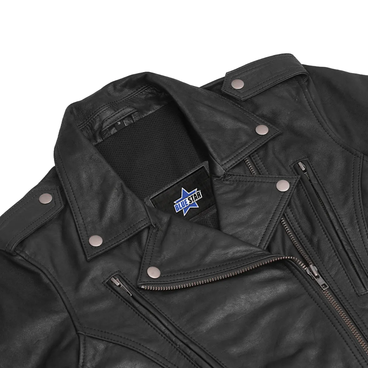 Blazing Dark Women’s Motorcycle Leather Jacket - Image 7