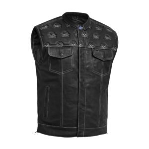 BSM5056 Dustin Men's Leather Motorcycle Vest
