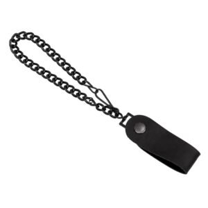 Matte Black Heavy-Duty Wallet Chain with Snap-On Belt Loop - 13 Inch